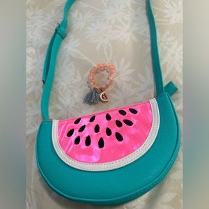 Super cute watermelon girl/kid purse and watermelon bracelet set